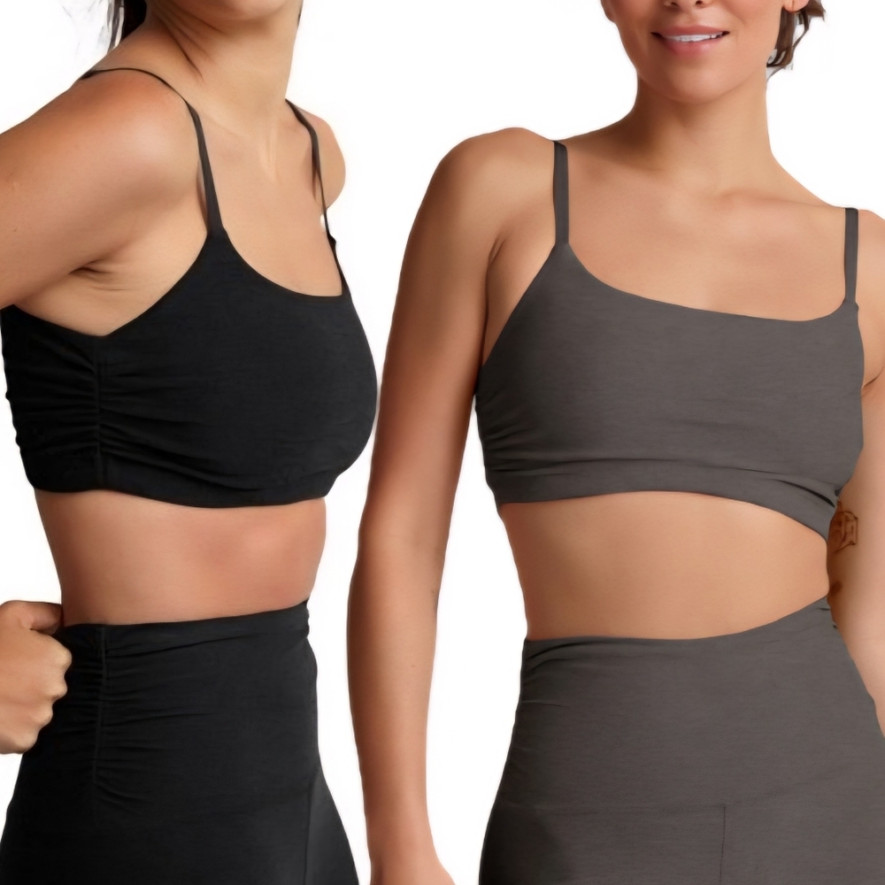 Beyond Yoga Women's Seamless Scoop Sports Bra - Black & Charcoal